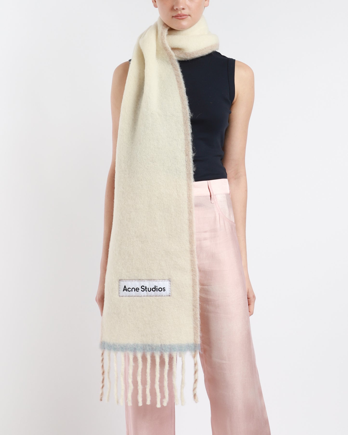 Wool Mohair Narrow Scarf