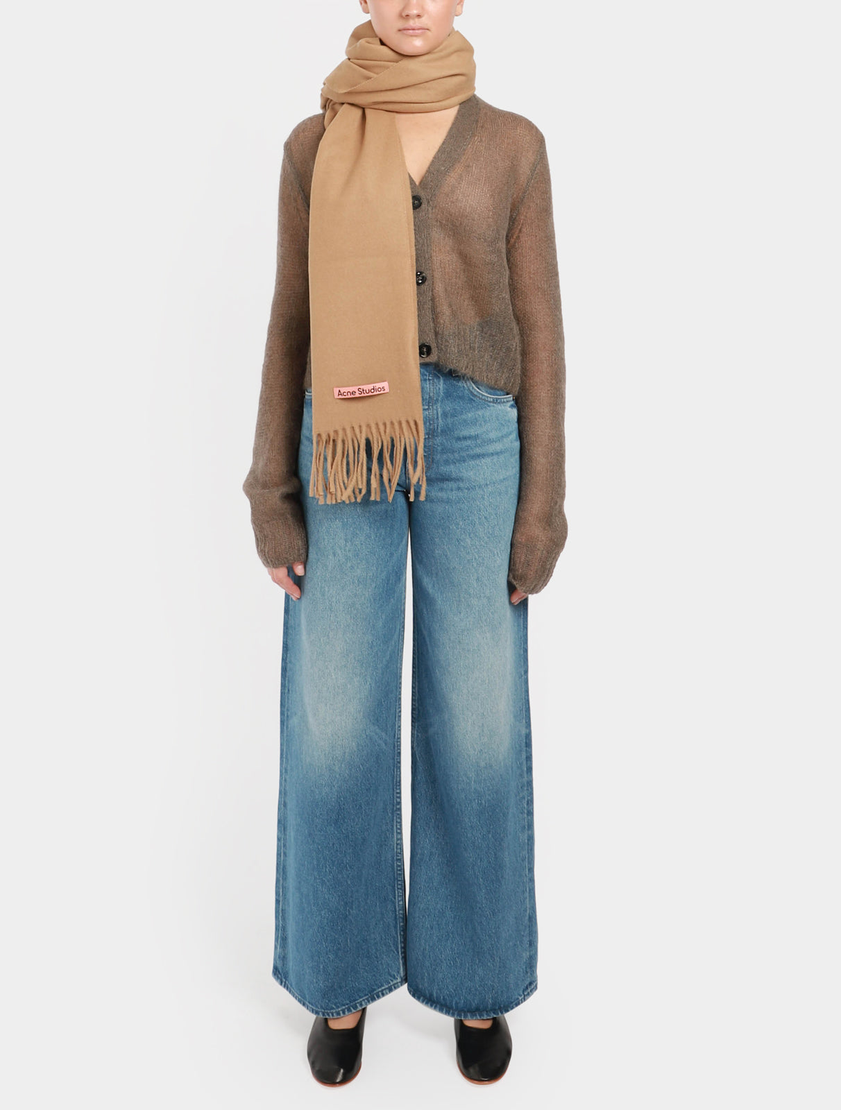 Cashmere Fringe Scarf Narrow