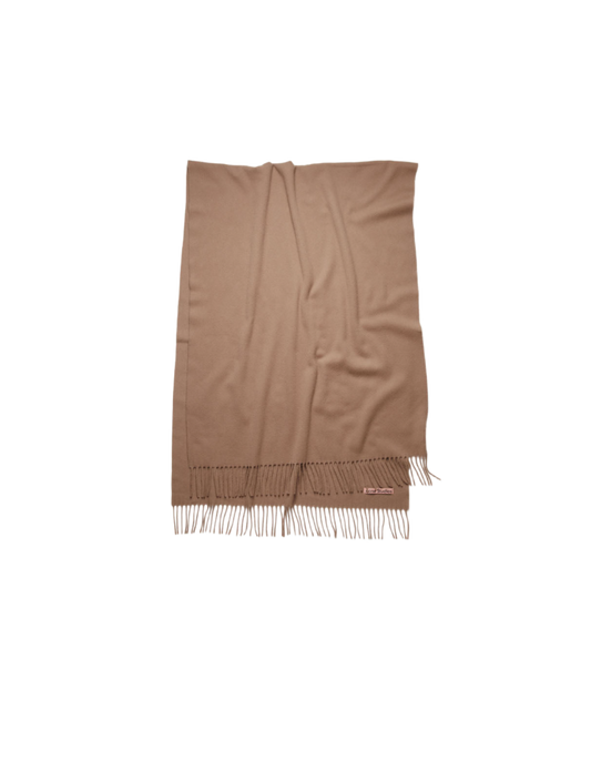 Fringe Wool Scarf Oversized