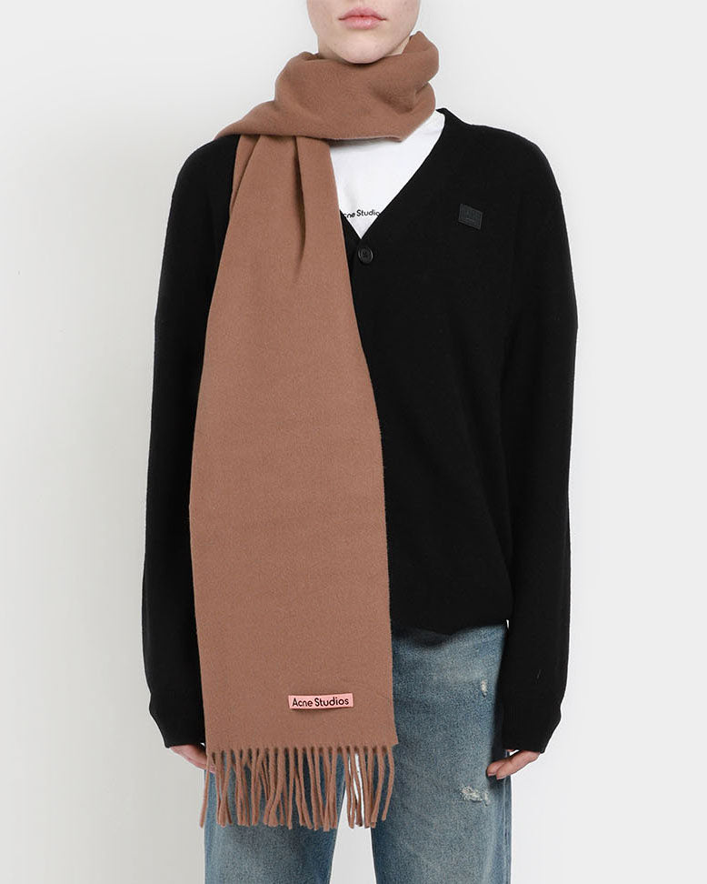 Fringe Wool Scarf Oversized