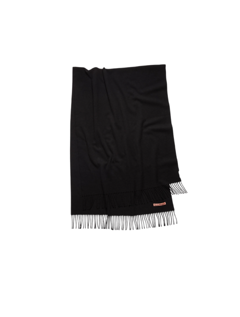 Fringe Wool Scarf Oversized