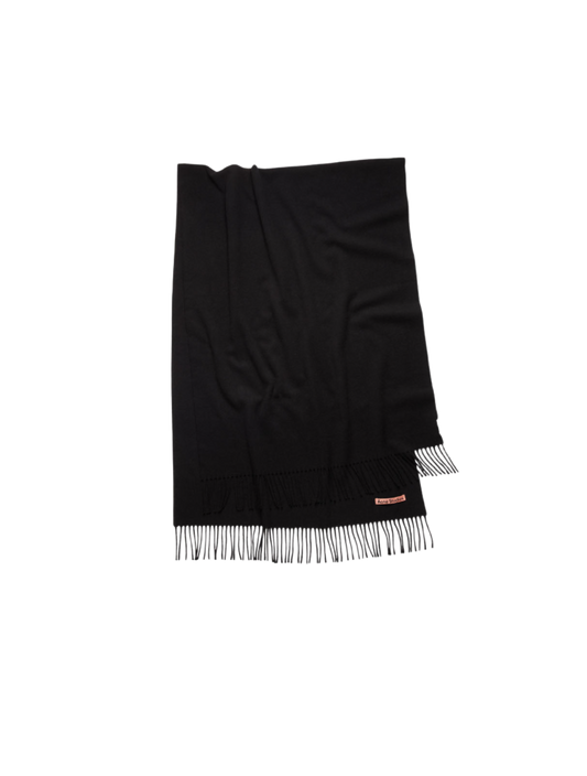 Fringe Wool Scarf Oversized