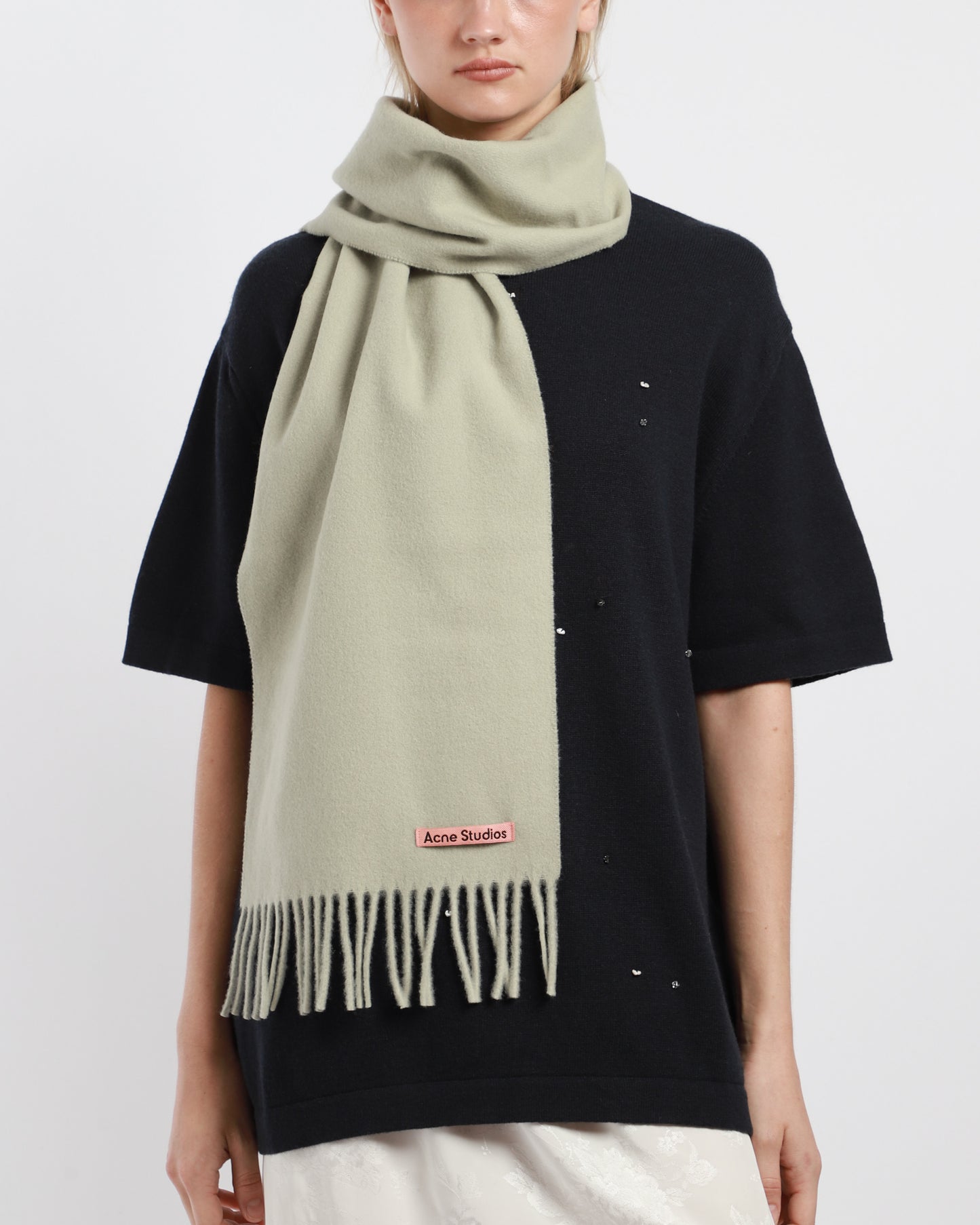 Fringe Wool Scarf Skinny