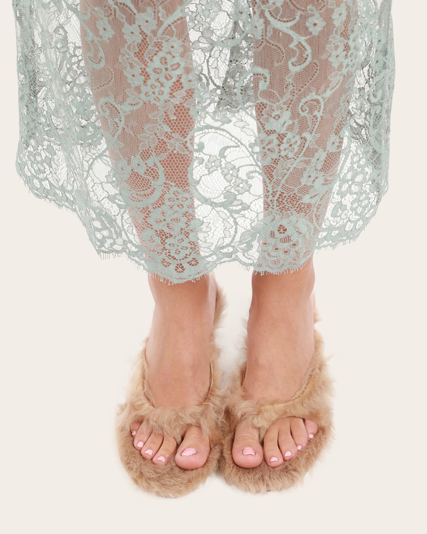 Furry Kitten Heel Sandals
