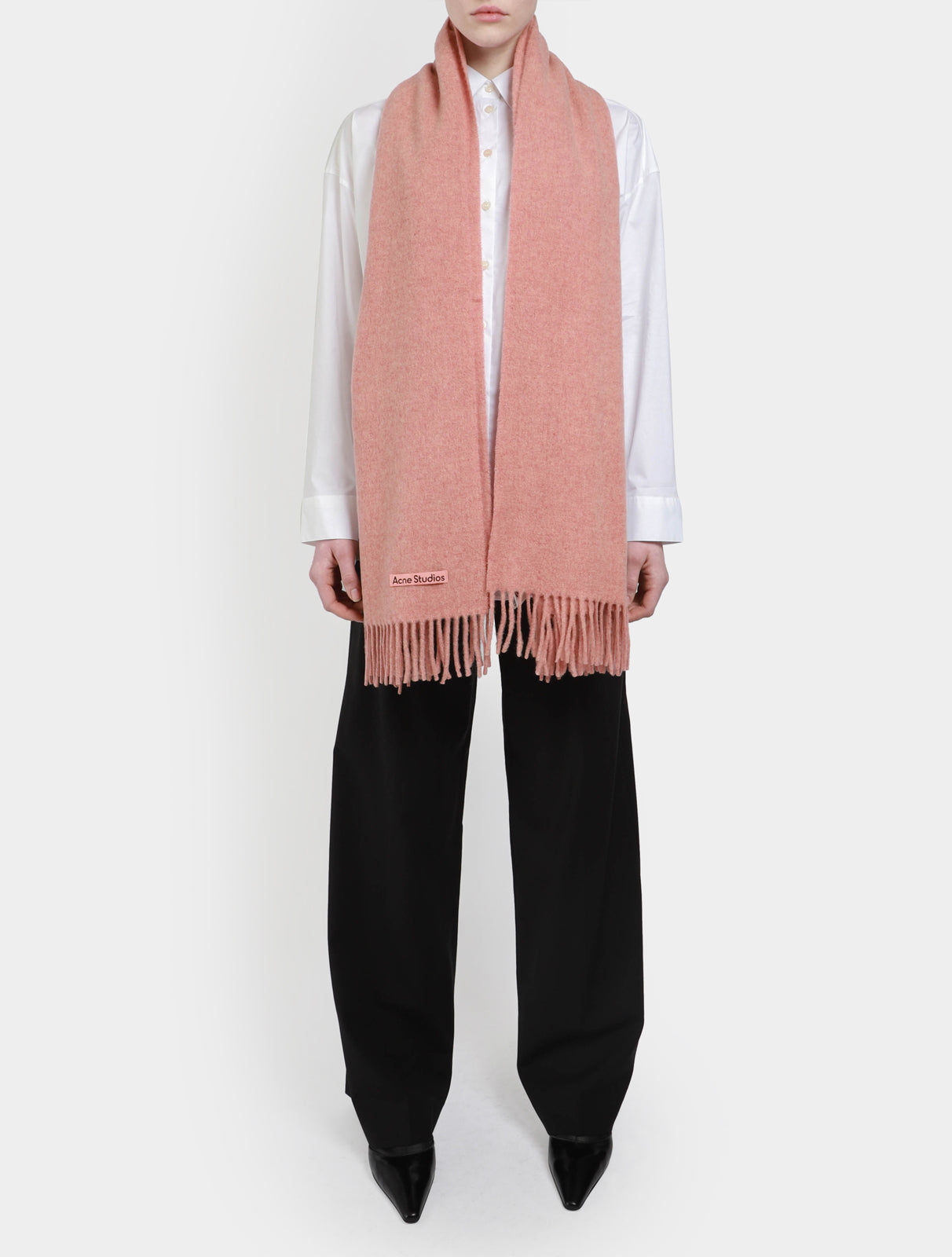 Fringe Wool Scarf Oversized