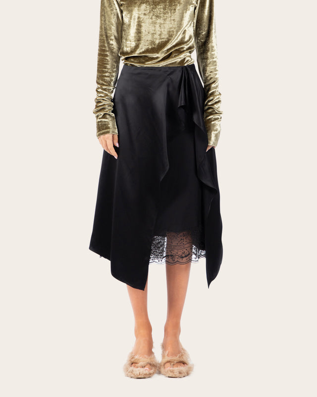Layered Satin Skirt