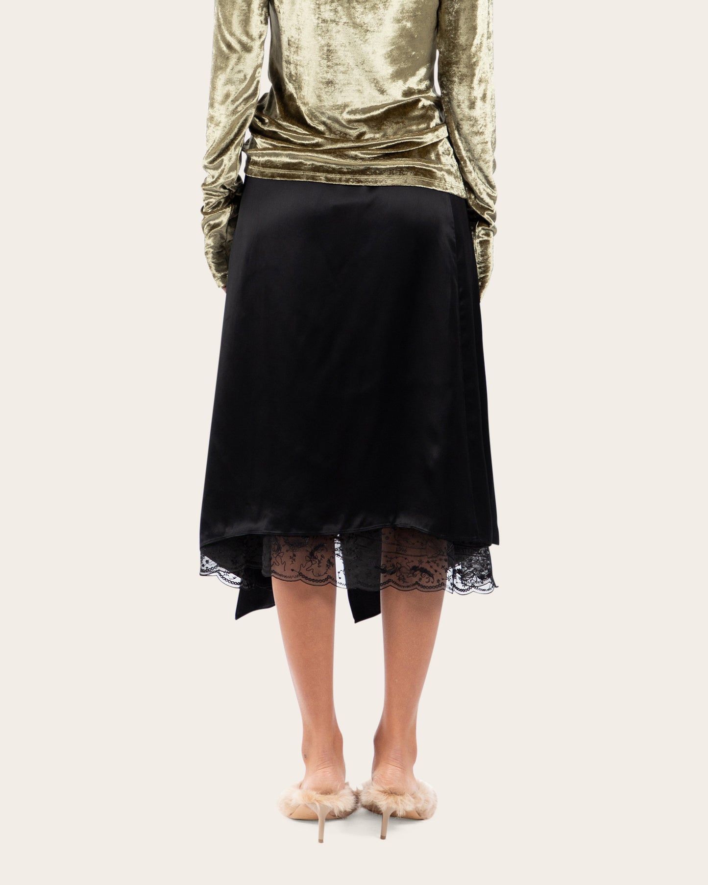 Layered Satin Skirt