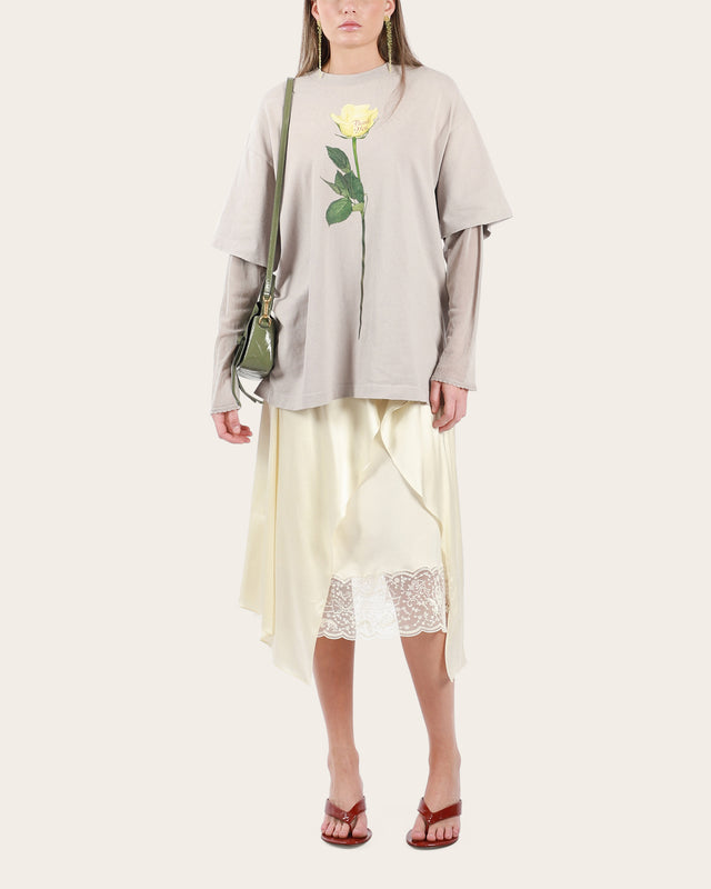 Layered Satin Skirt