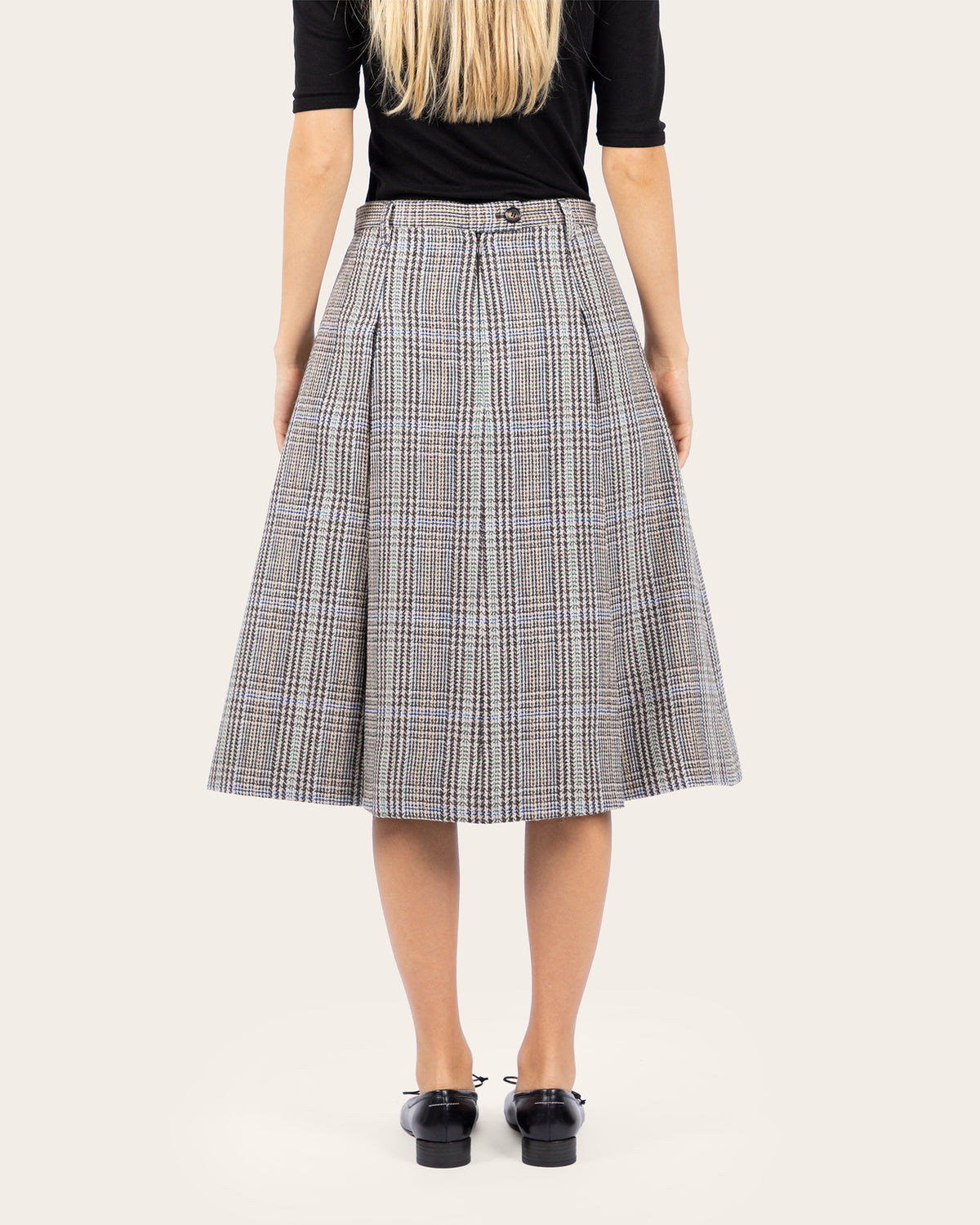 Long Pleated Wool Skirt