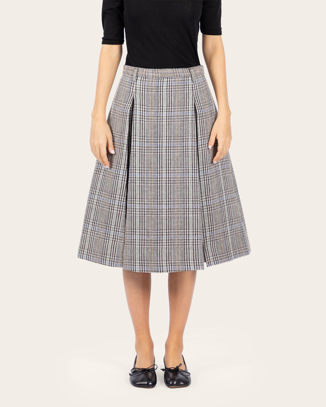 Long Pleated Wool Skirt