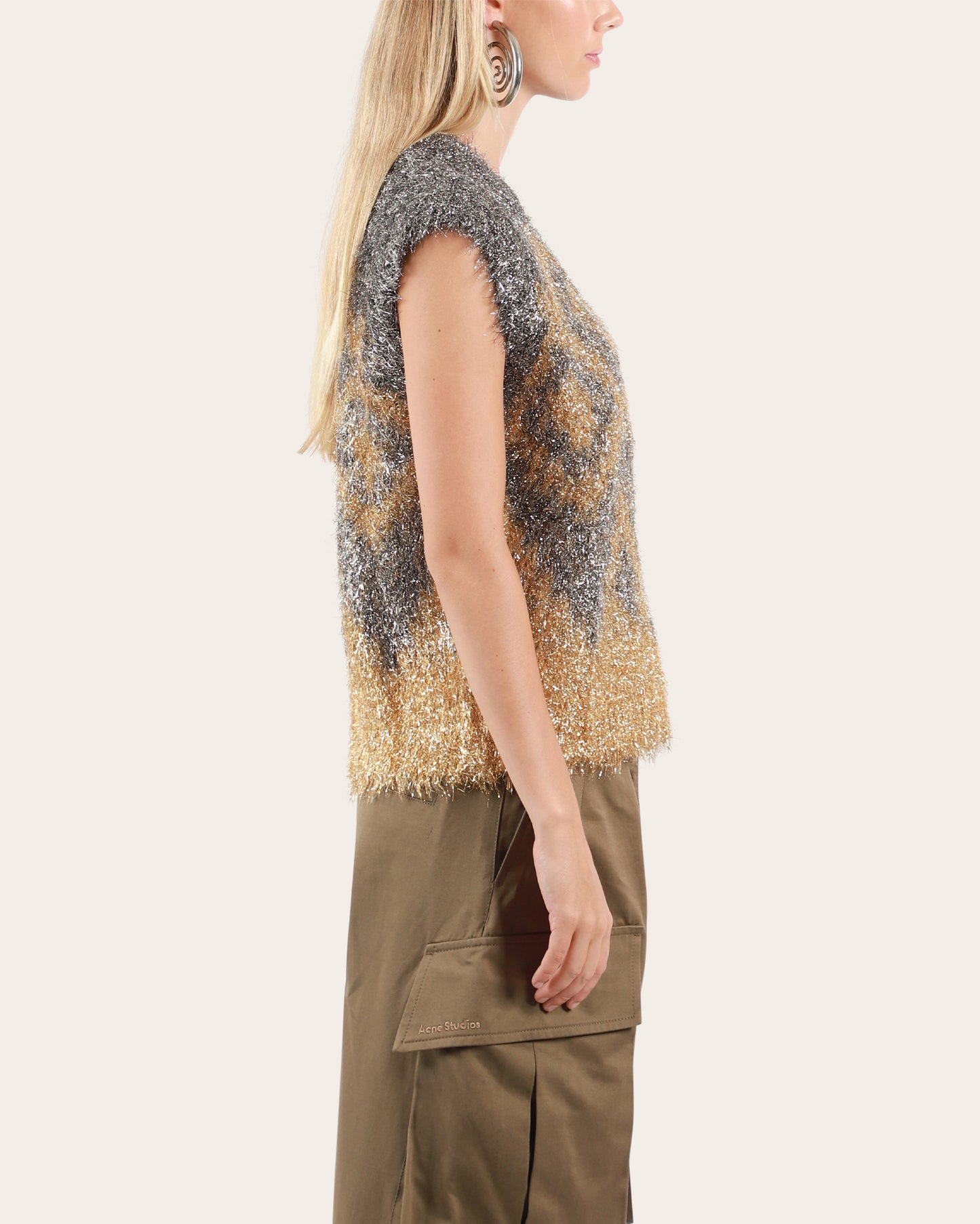 Metallic Knit Vest