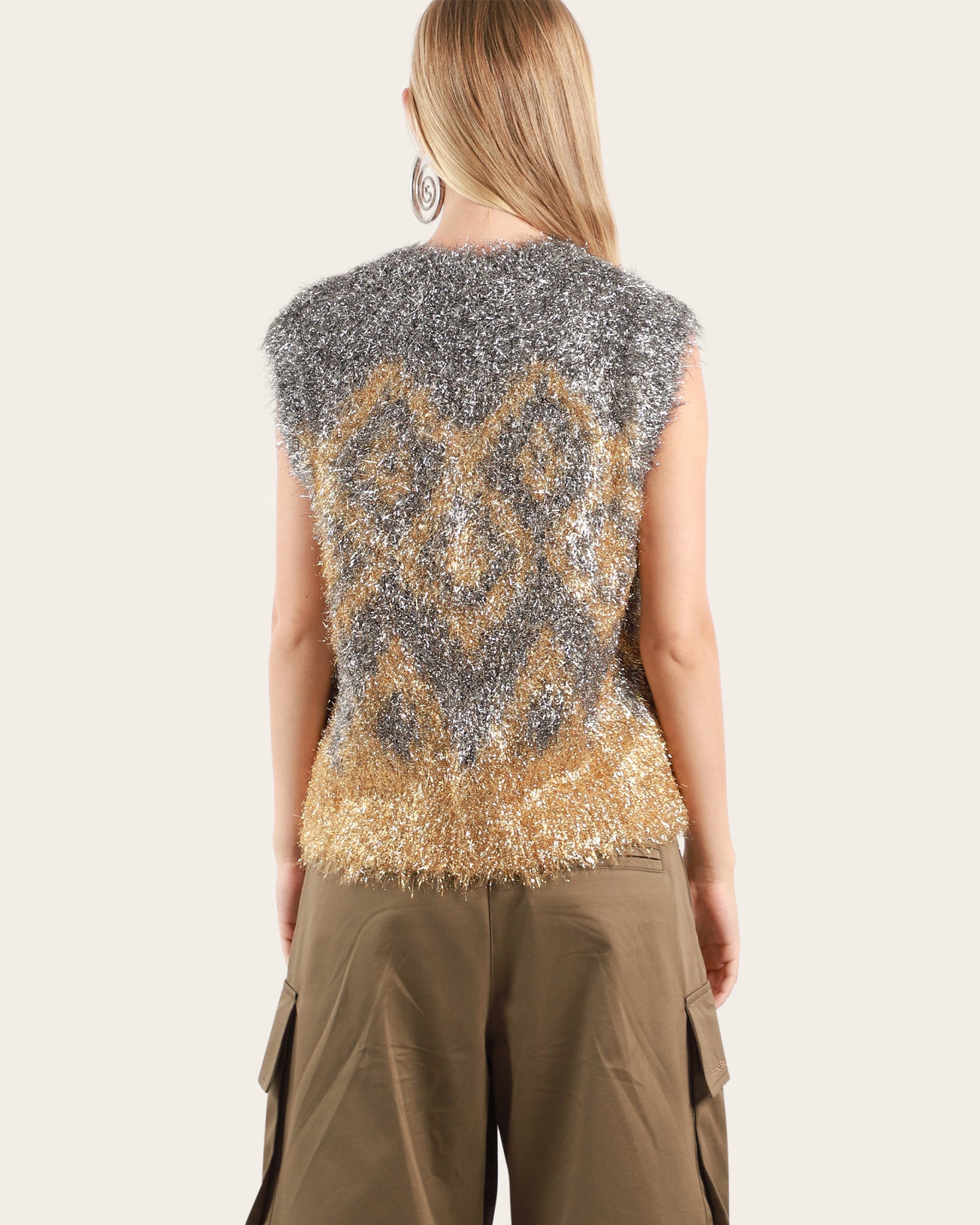 Metallic Knit Vest