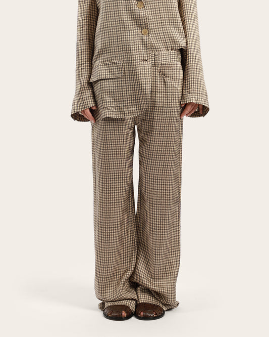 Poltana Check Fluid Pants