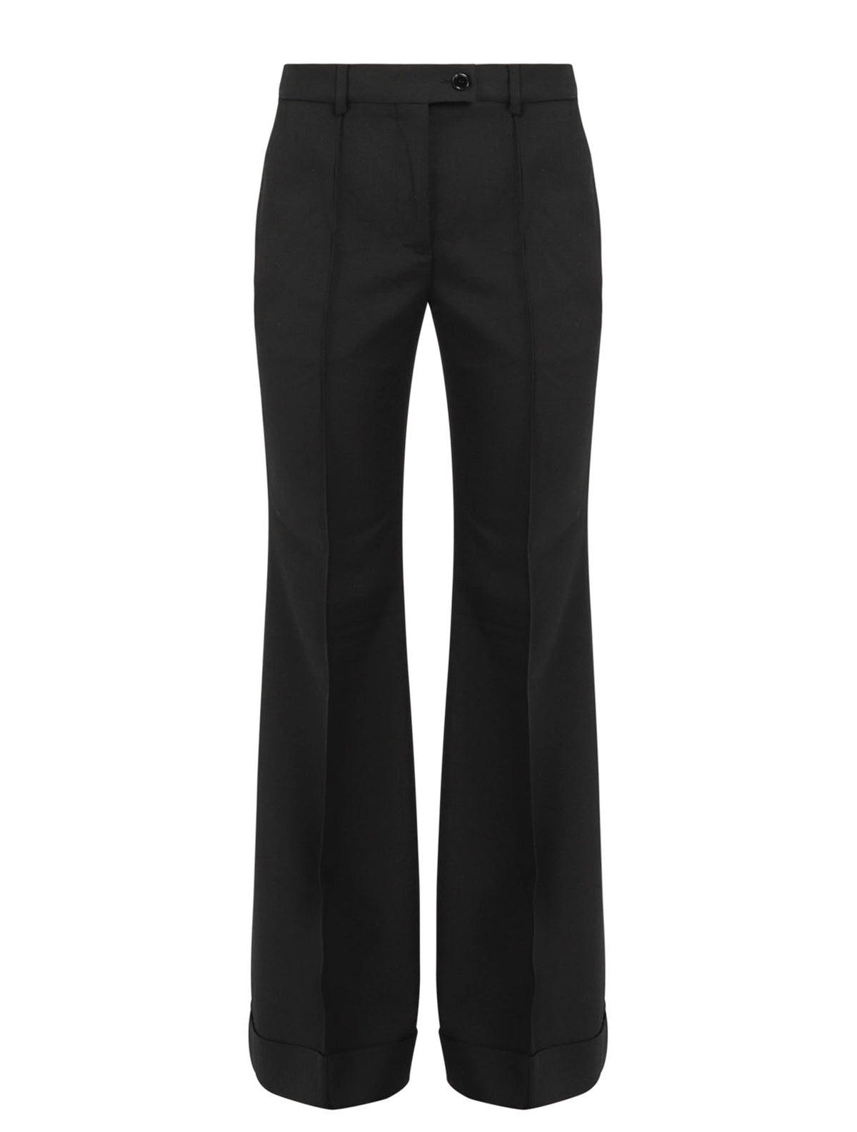 Women's Cotton Black High Waisted Flared Trousers | Boohoo UK