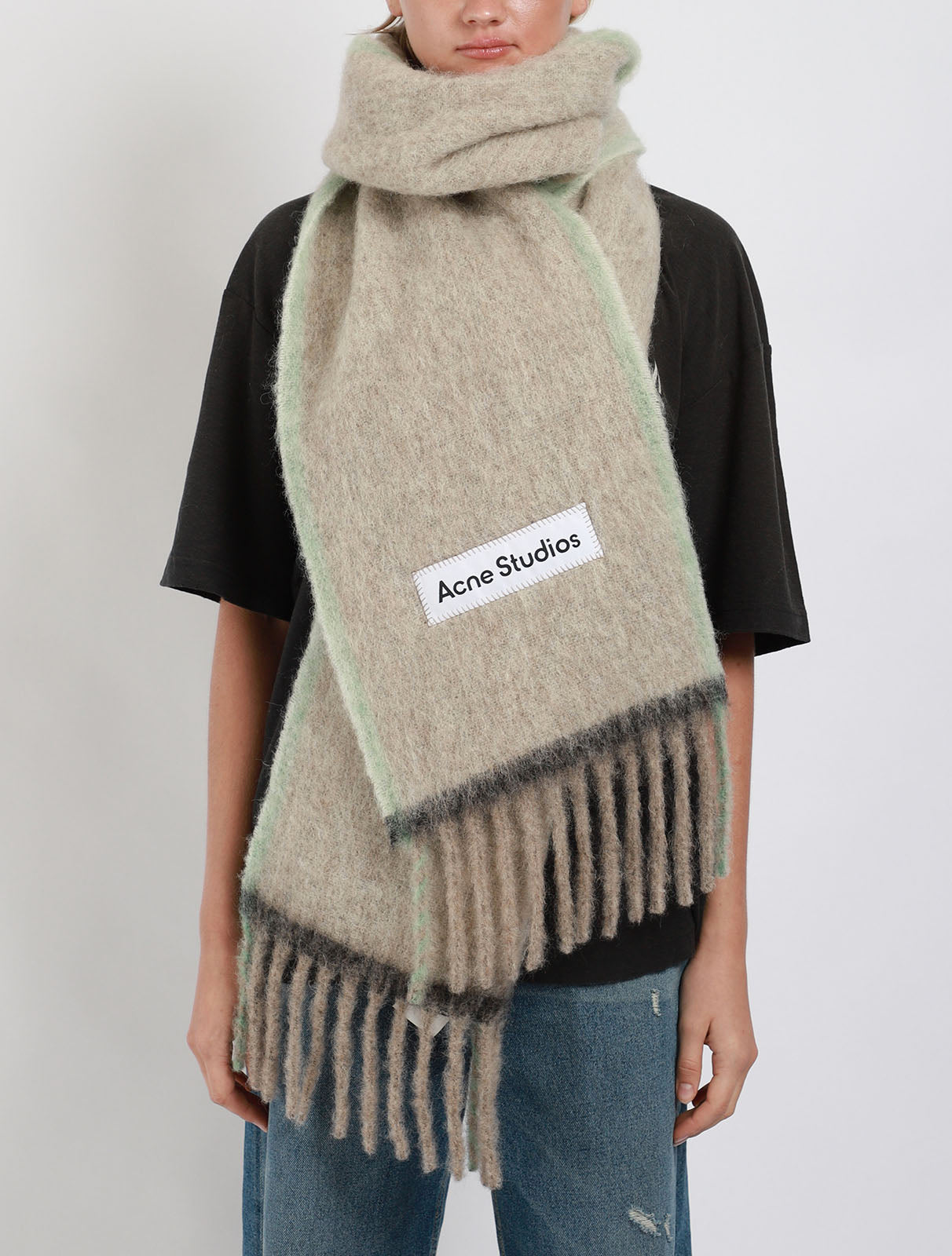 Wool Mohair Narrow Scarf