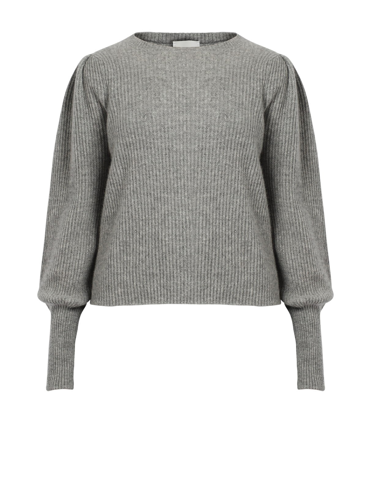 Ribbed Round Neck Fitted Cuff Jumper