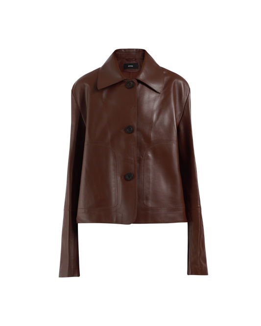 Emy Leather Cropped Jacket