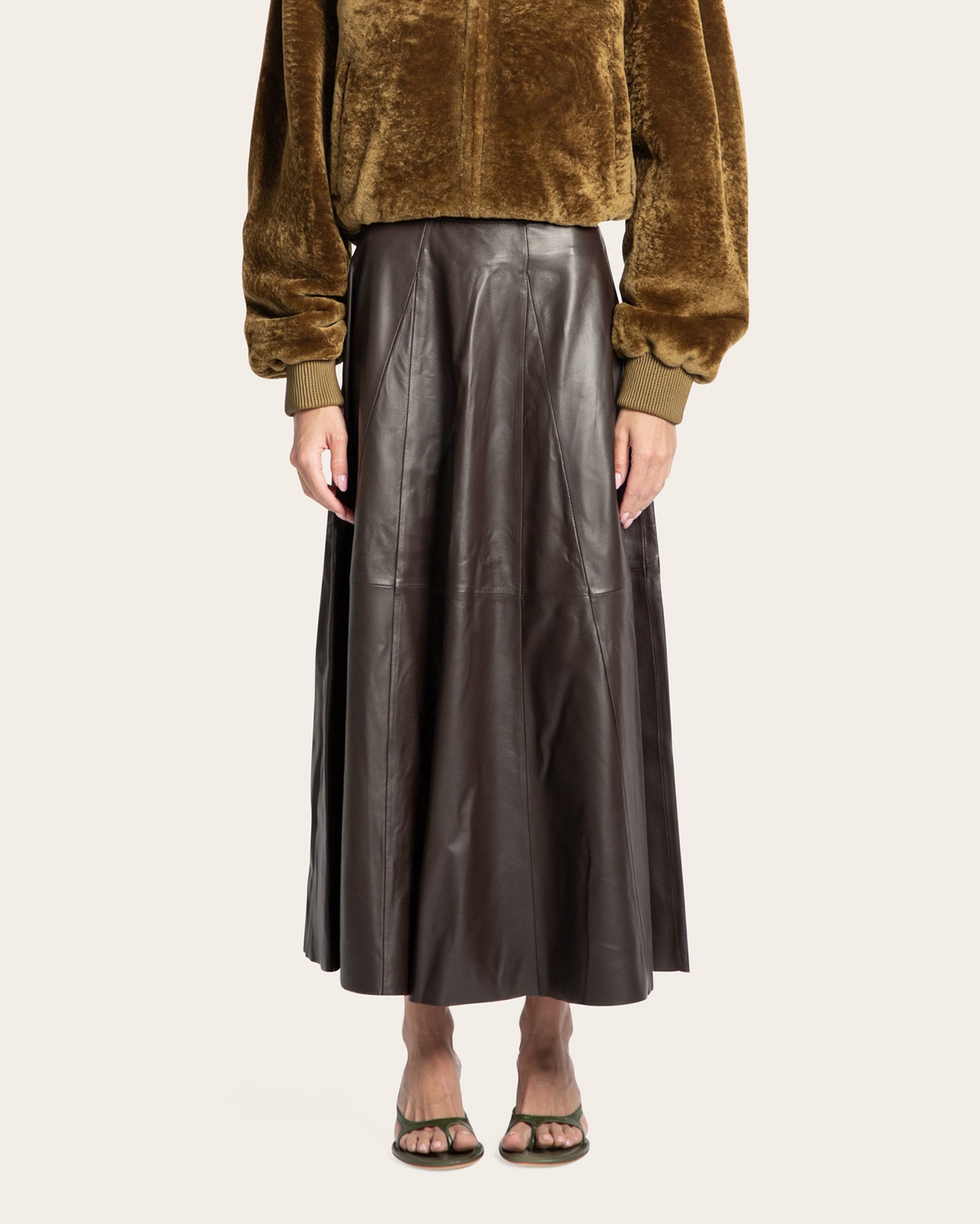 Eleni Lamb Leather Skirt