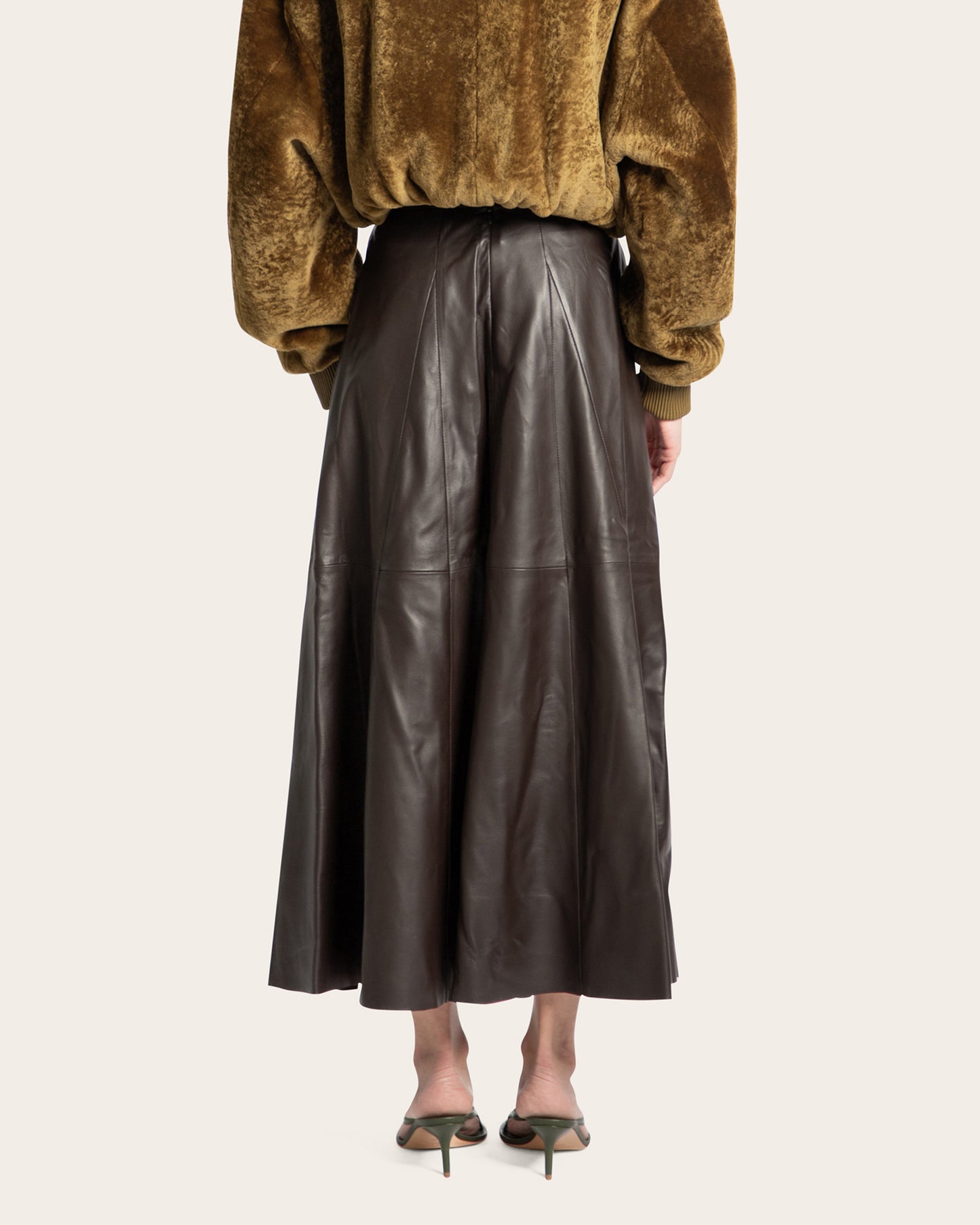 Eleni Lamb Leather Skirt