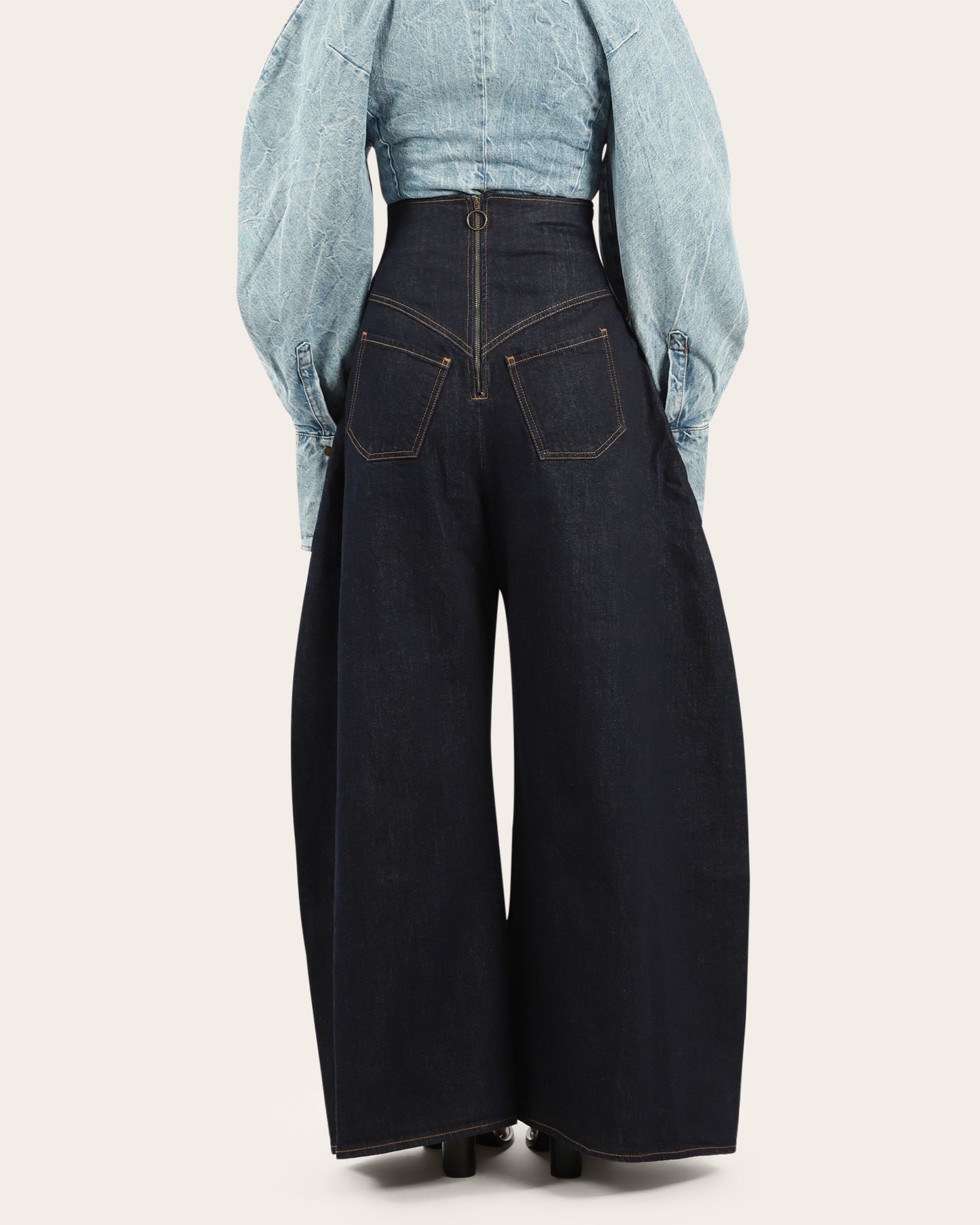 Rounded Back to Front Jeans