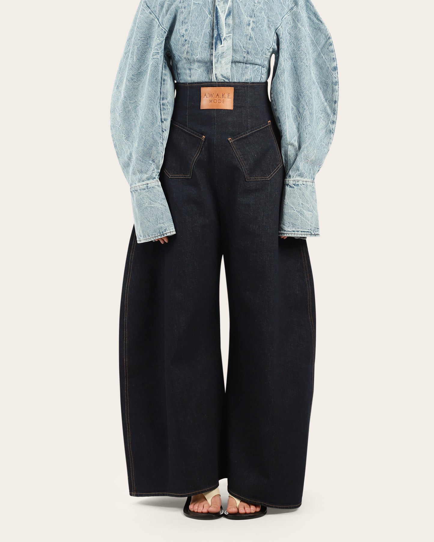 Rounded Back to Front Jeans