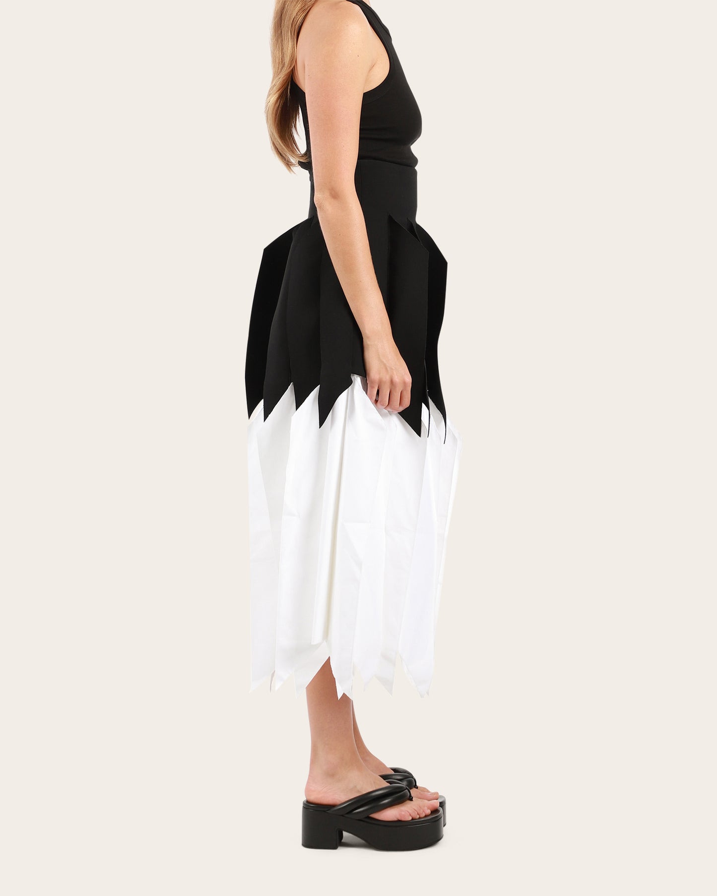 A Line Skirt with Panel