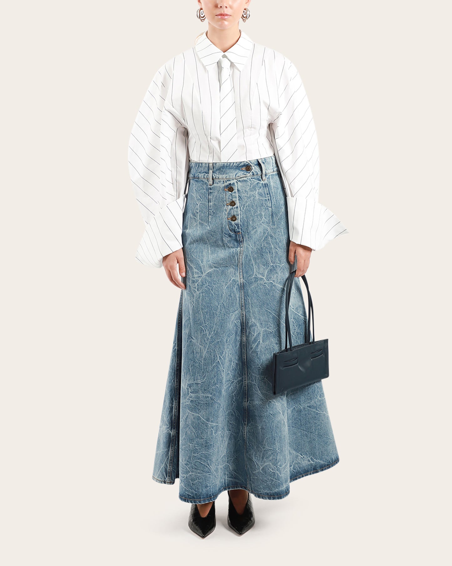 Acid Wash Denim Skirt