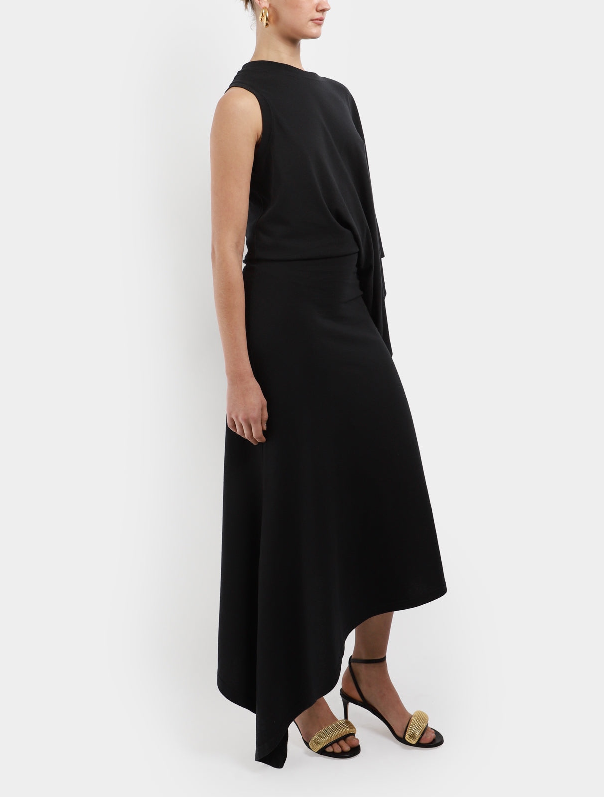 Asymmetric One-Sleeve Maxi Dress