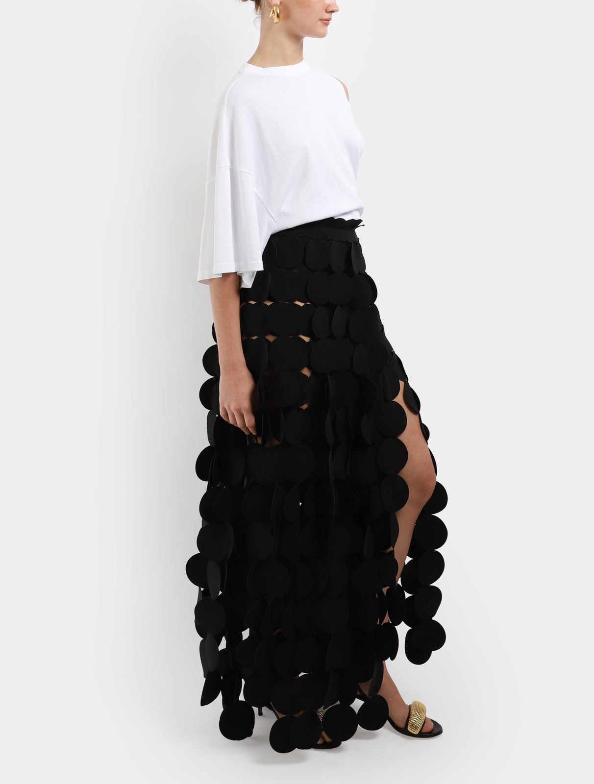 Multi Circle Layered Maxi Skirt