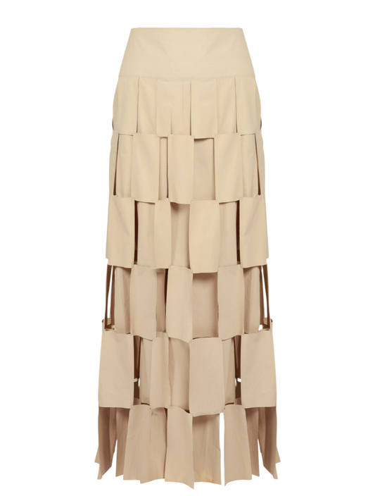 Rectangle Maxi Double-Layered Skirt