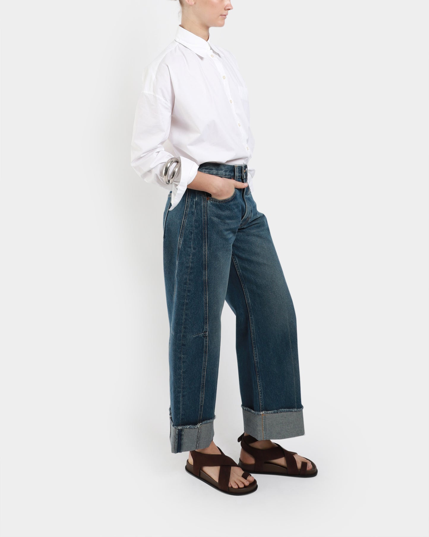 Relaxed Cuffed Lasso Jeans