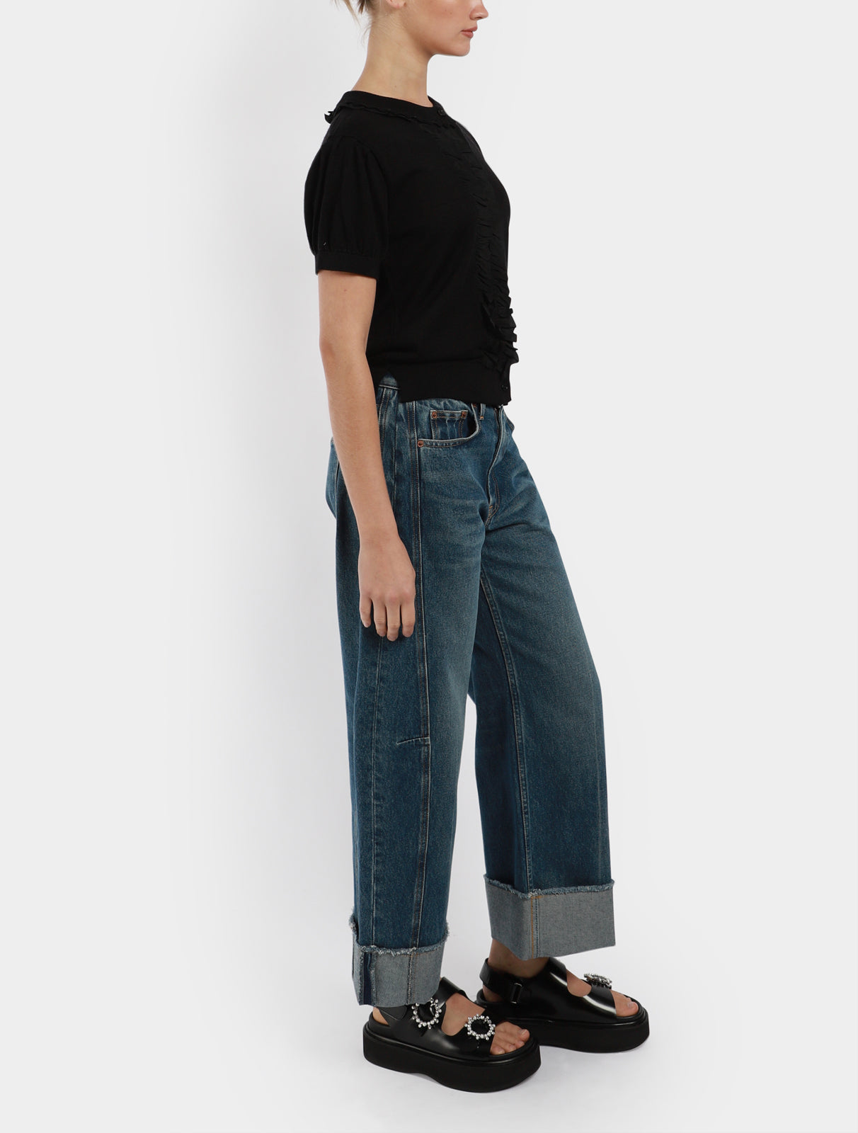 Relaxed Cuffed Lasso Jeans