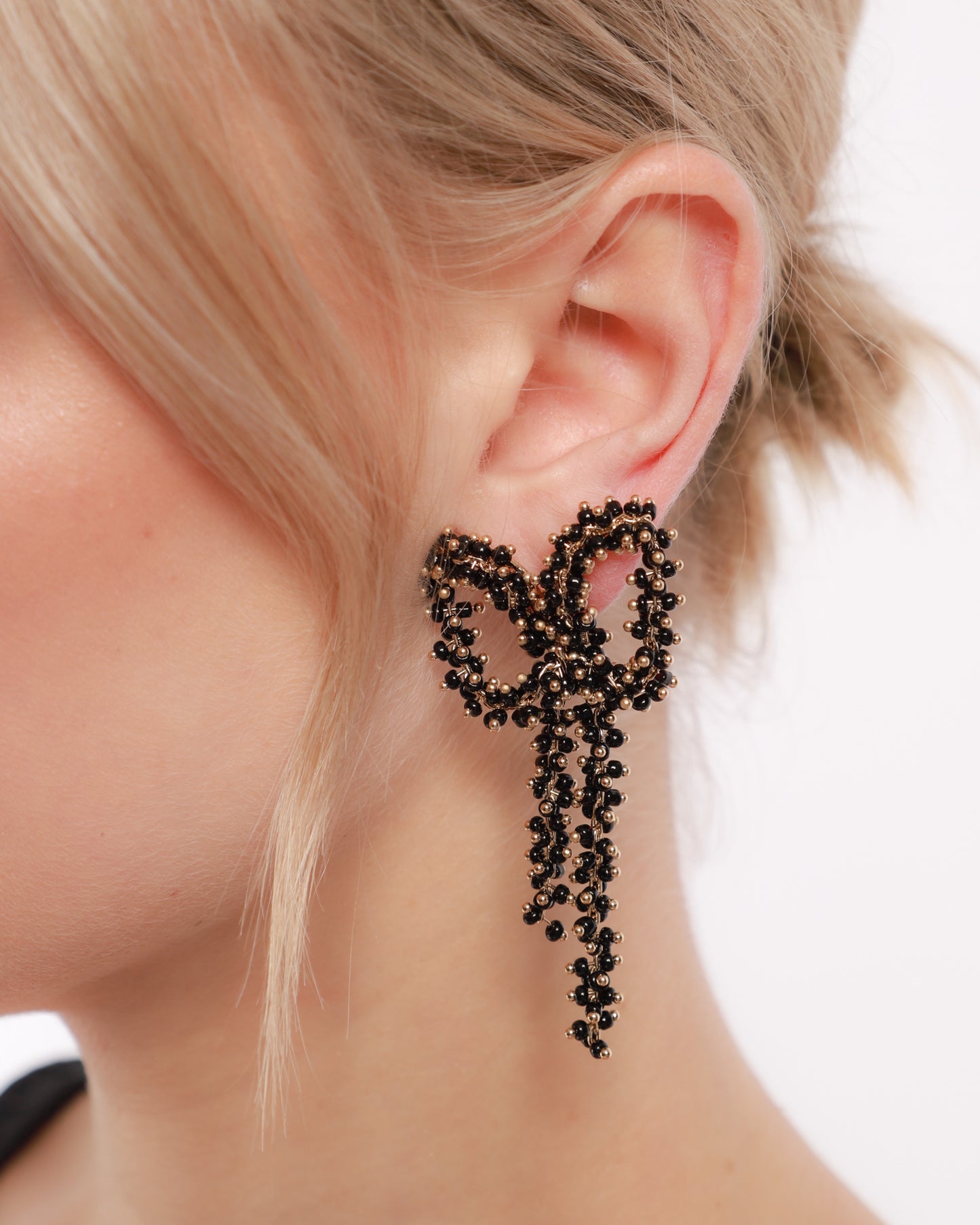 Black Bow Earrings Small