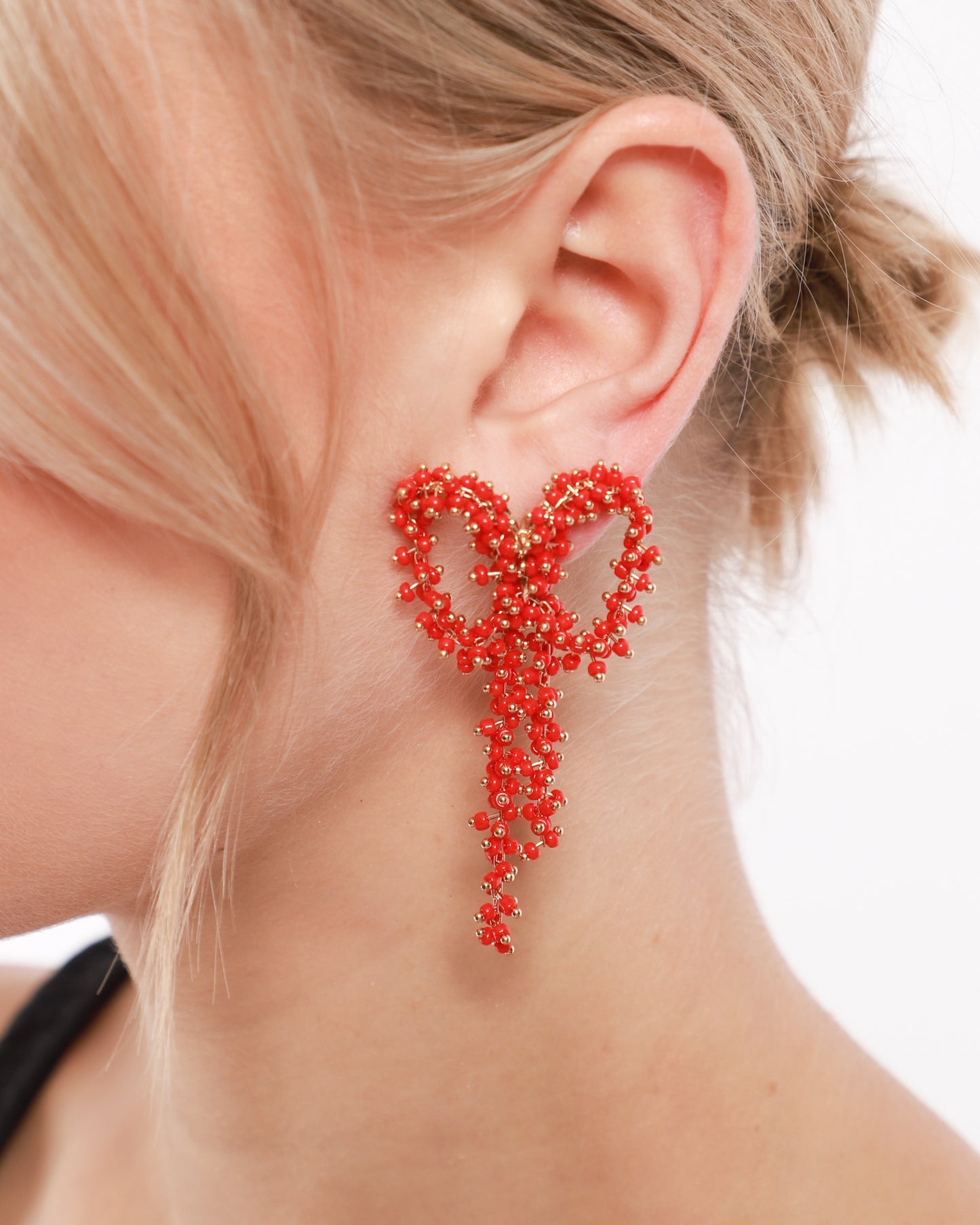 Red Bow Earrings Small