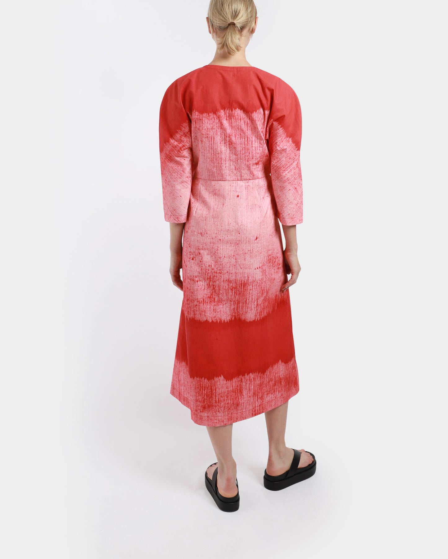 Block Printed Box Pleated Dress