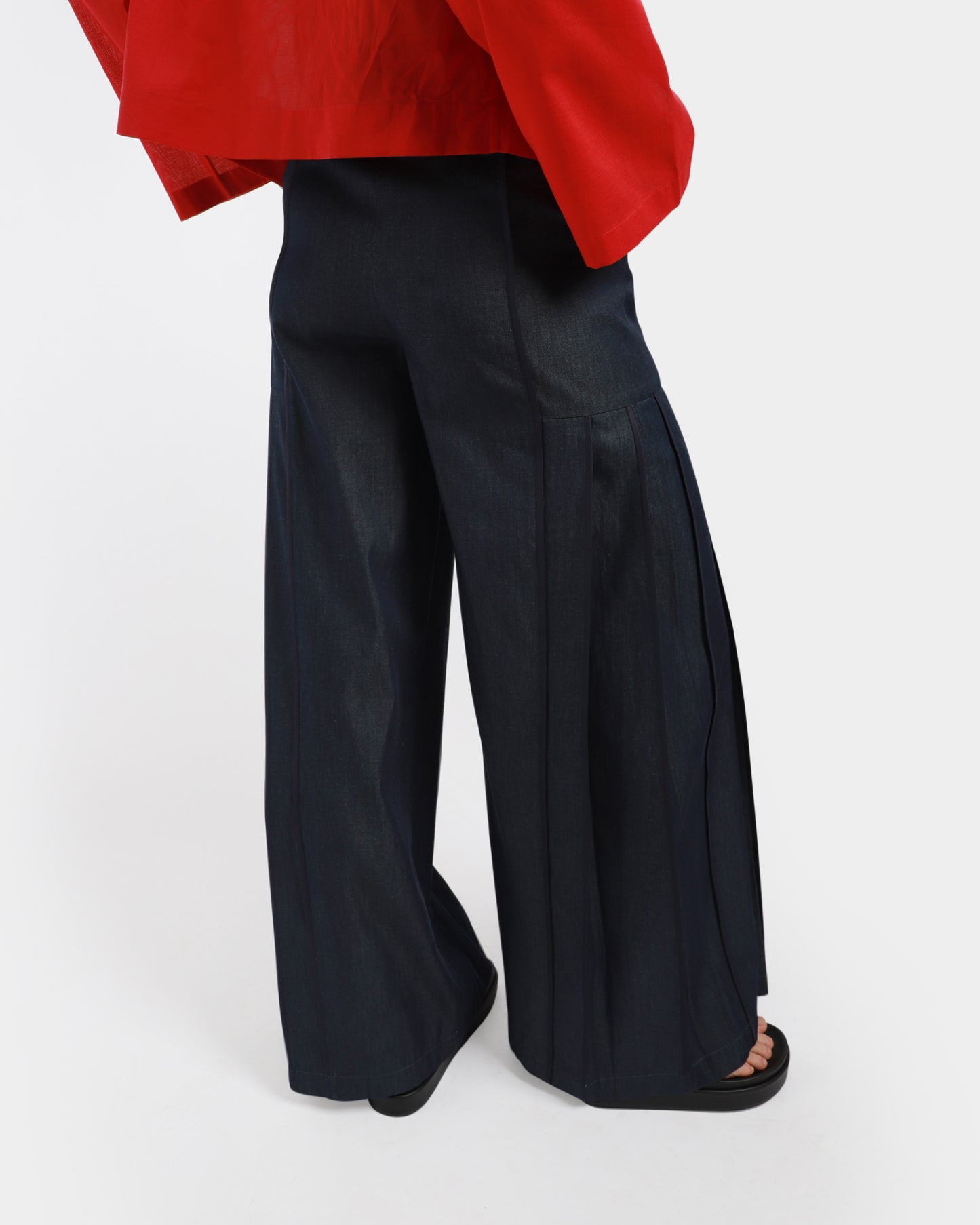 Denim Panelled Binding Trousers