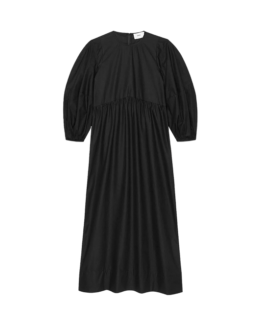 caes-round-sleeve-long-dress-black