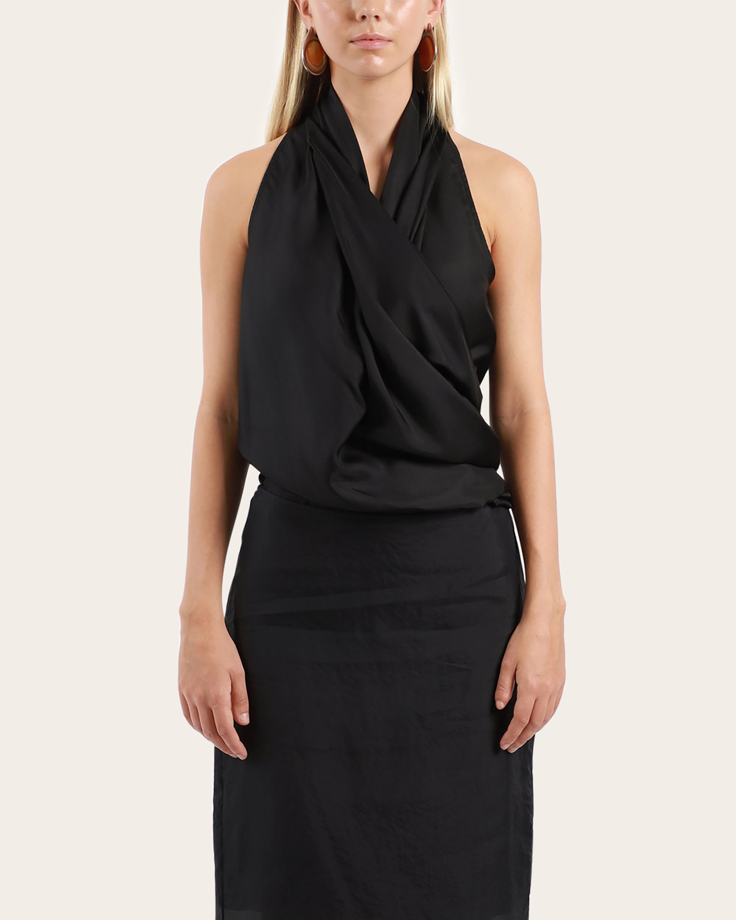 Draped Sleeveless Top
