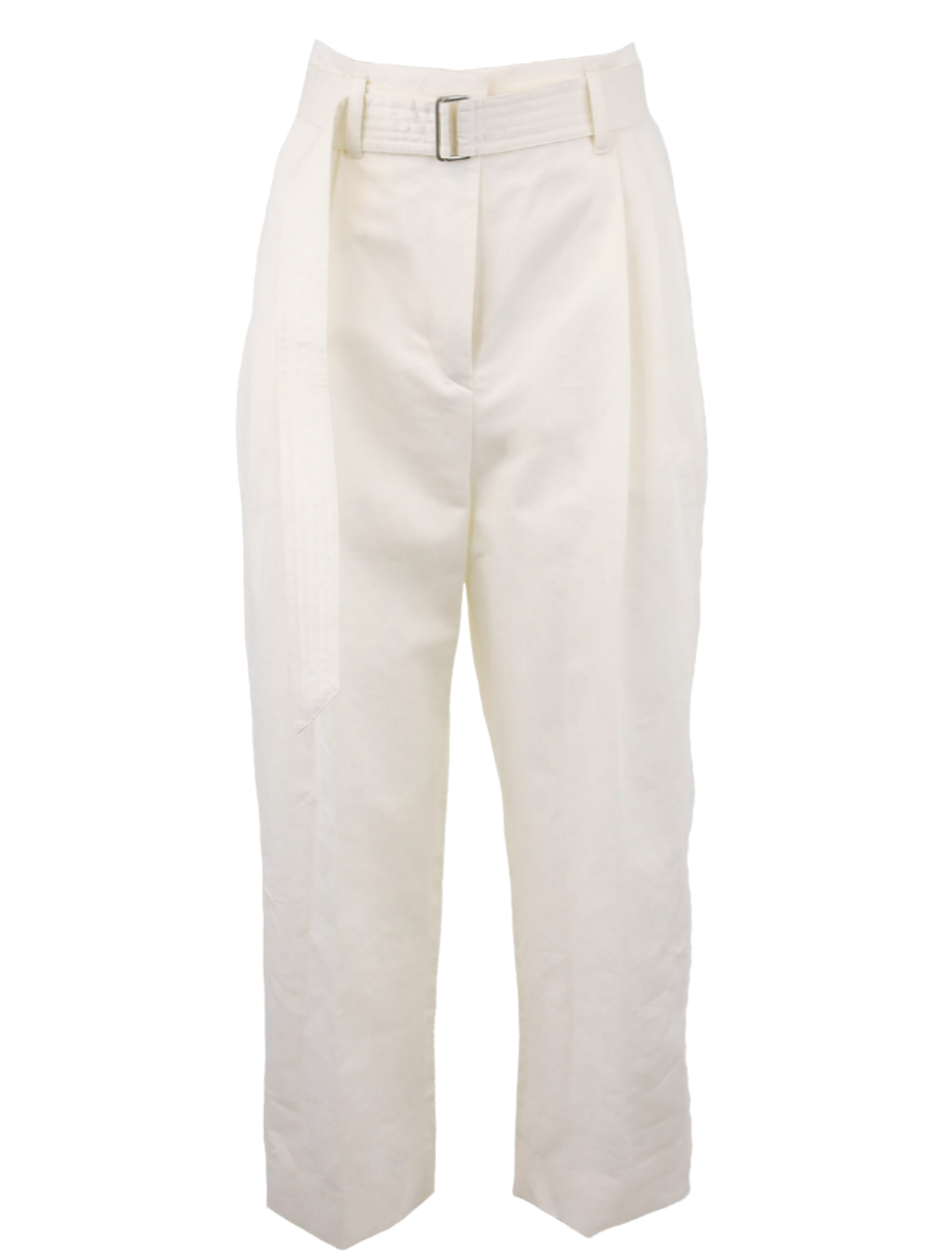 Puro Cropped Pleated Trousers With Belt