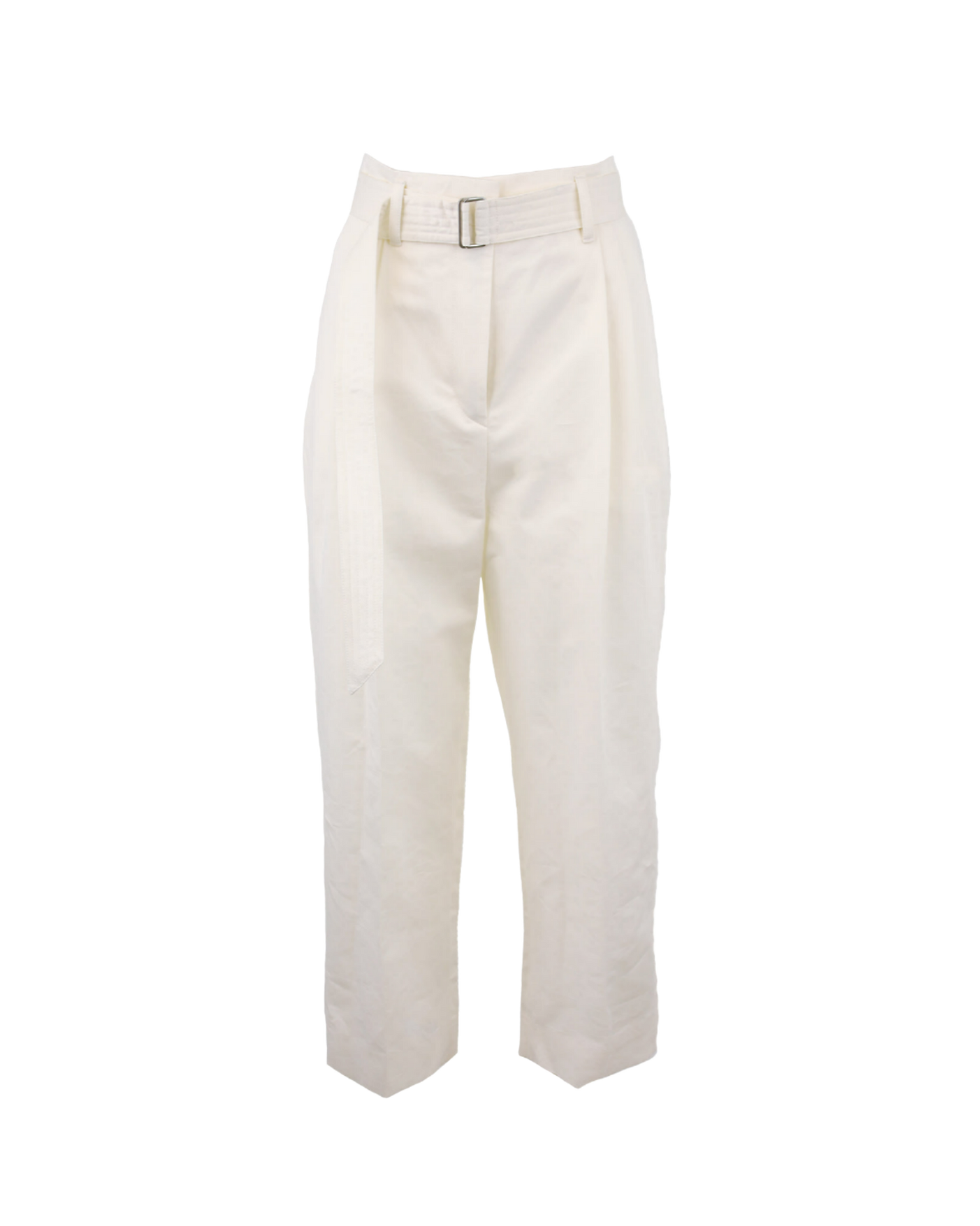 Puro Cropped Pleated Trousers With Belt