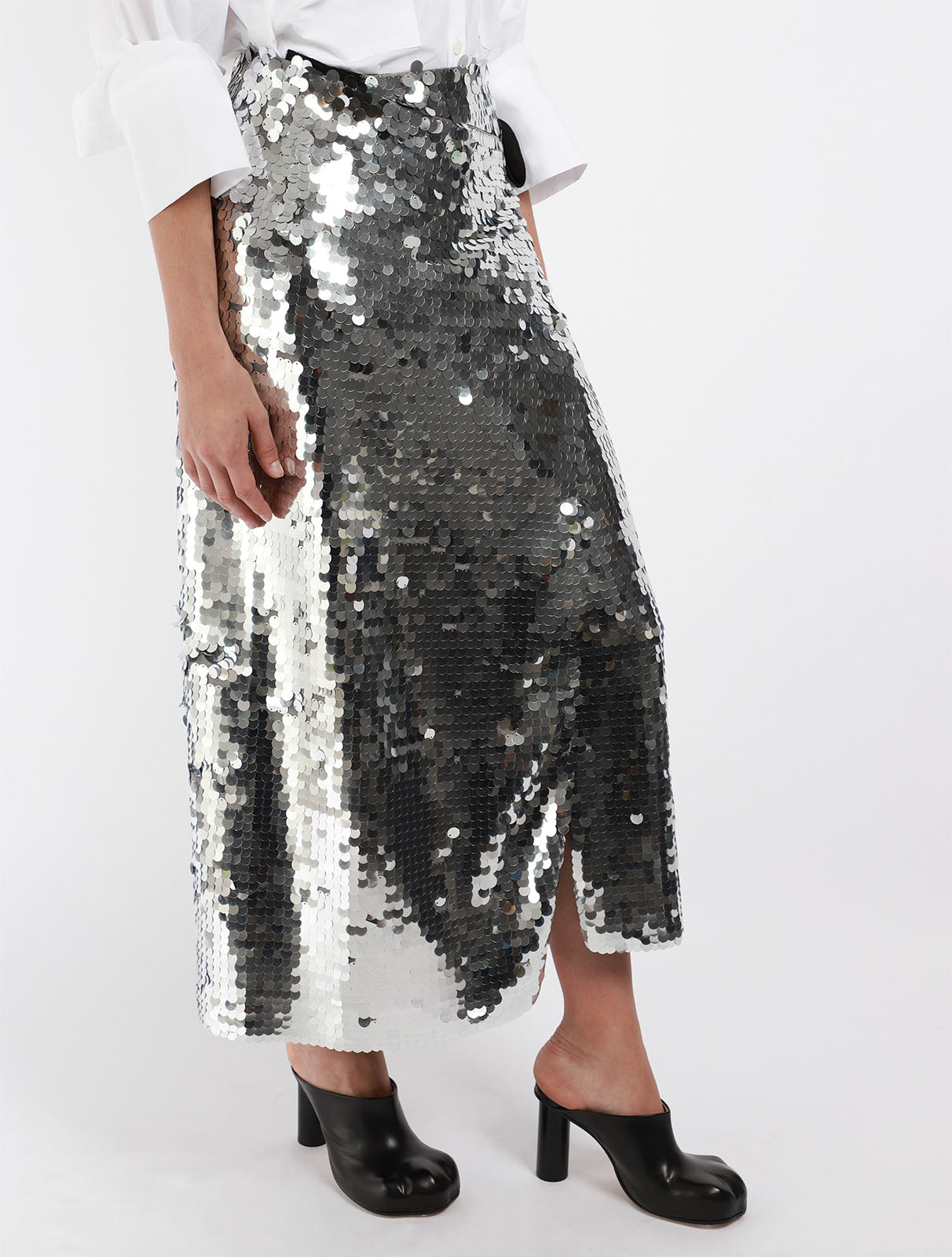 Silver sequin hotsell wrap skirt