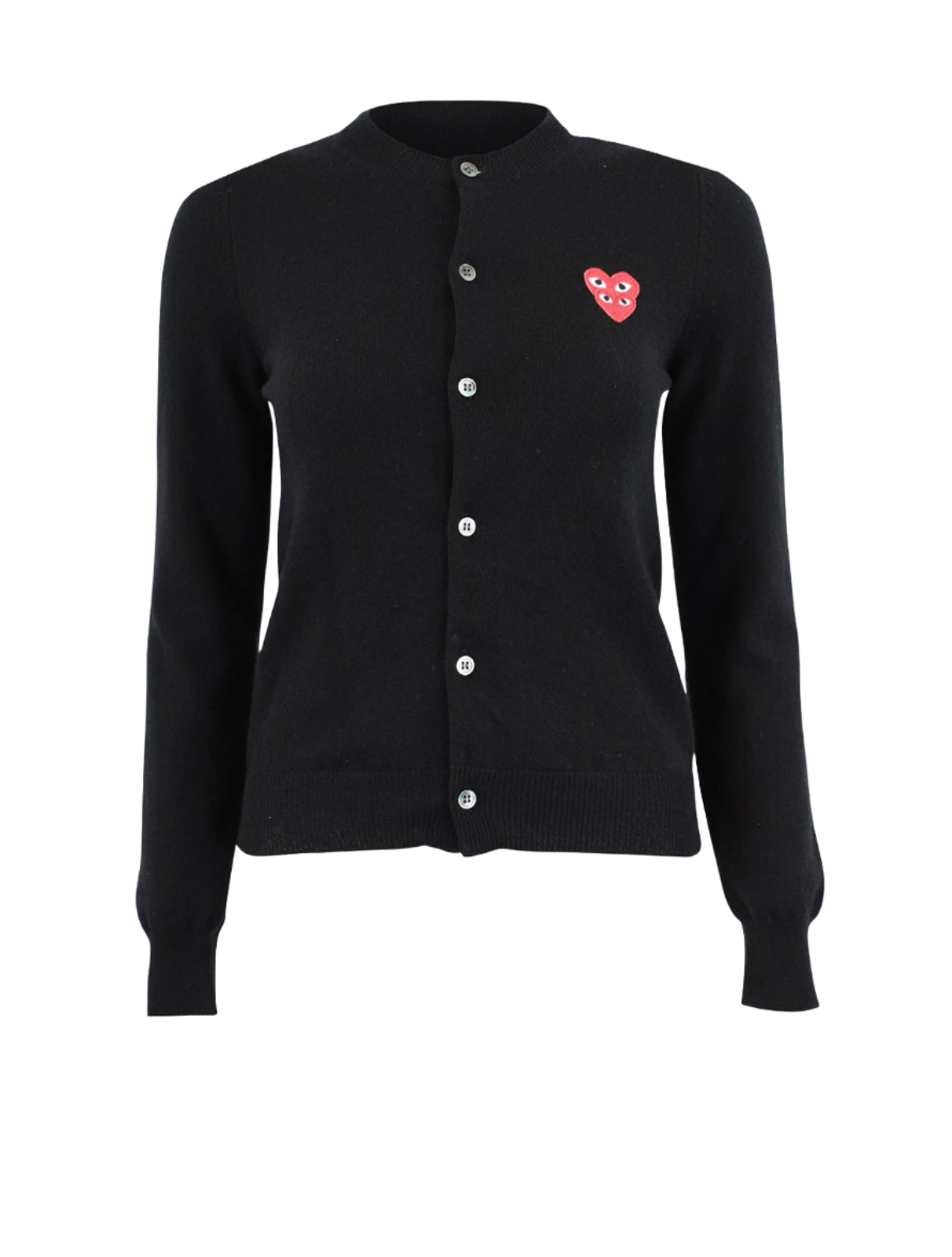 Double Eye Heart Cardigan - Black