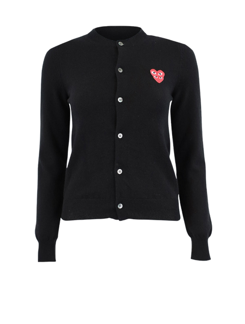 Double Eye Heart Cardigan - Black