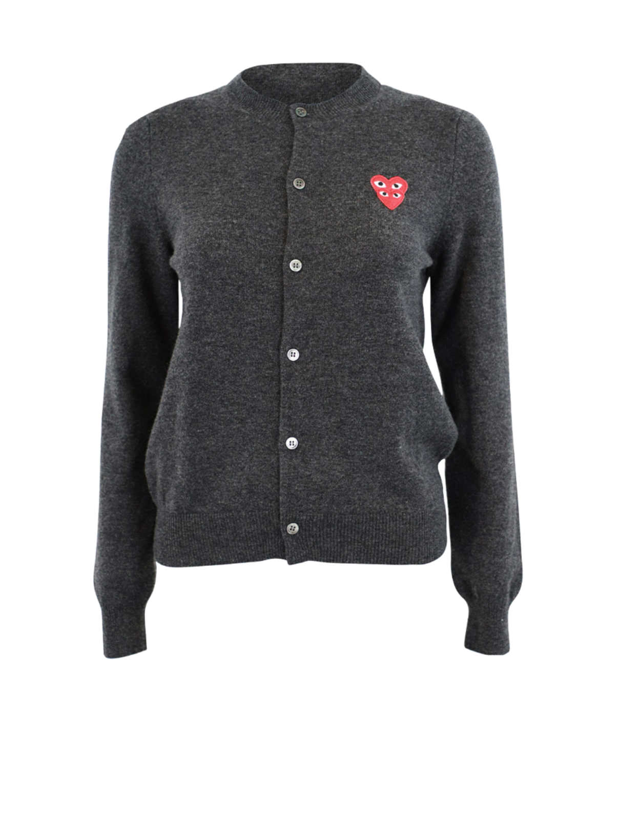 Double Eye Heart Cardigan - Dark Grey