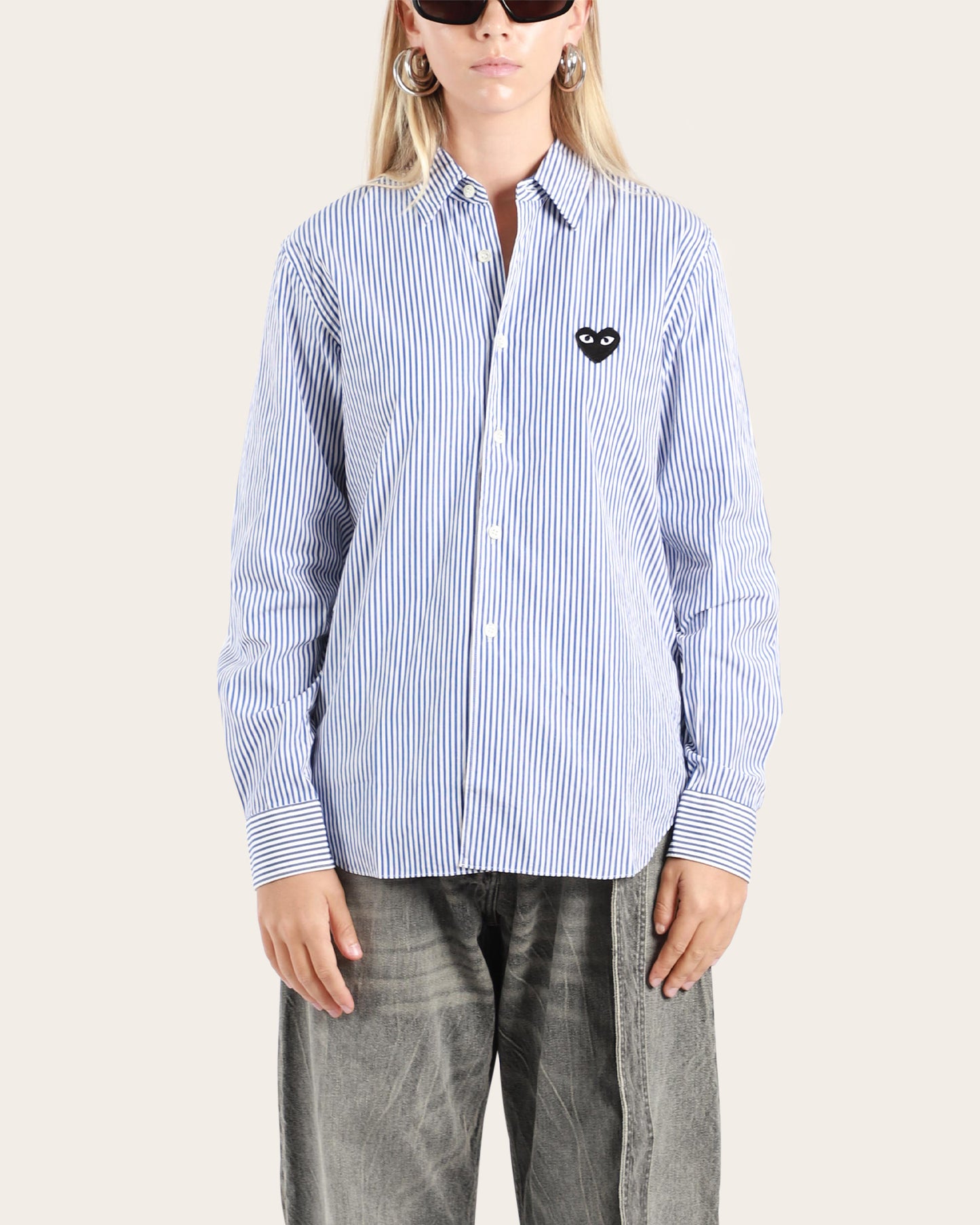 Classic Stripe Shirt Black Heart