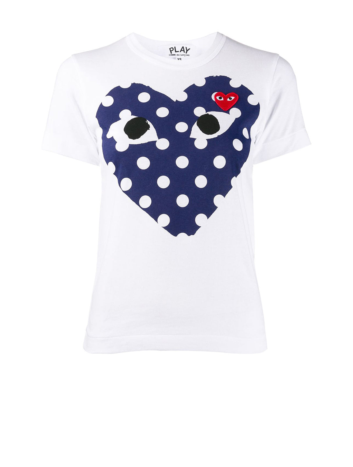 Navy Polka Print Large Heart T-Shirt