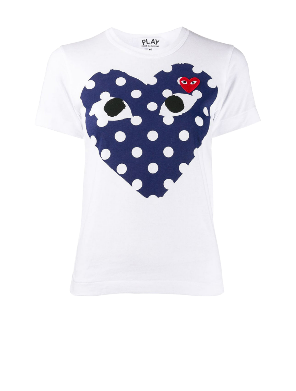 Navy Polka Print Large Heart T-Shirt