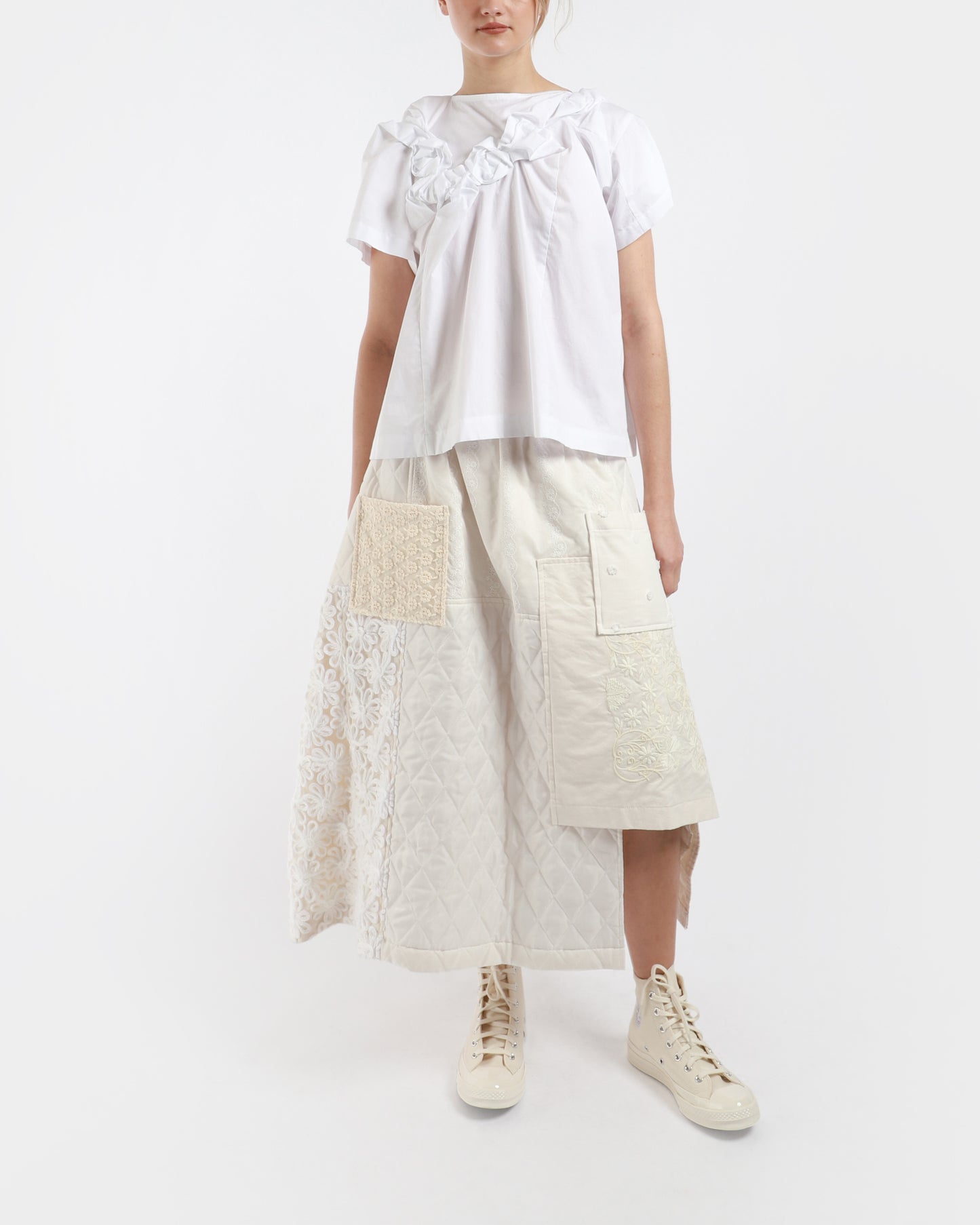 Embroidered Asymmetric Skirt