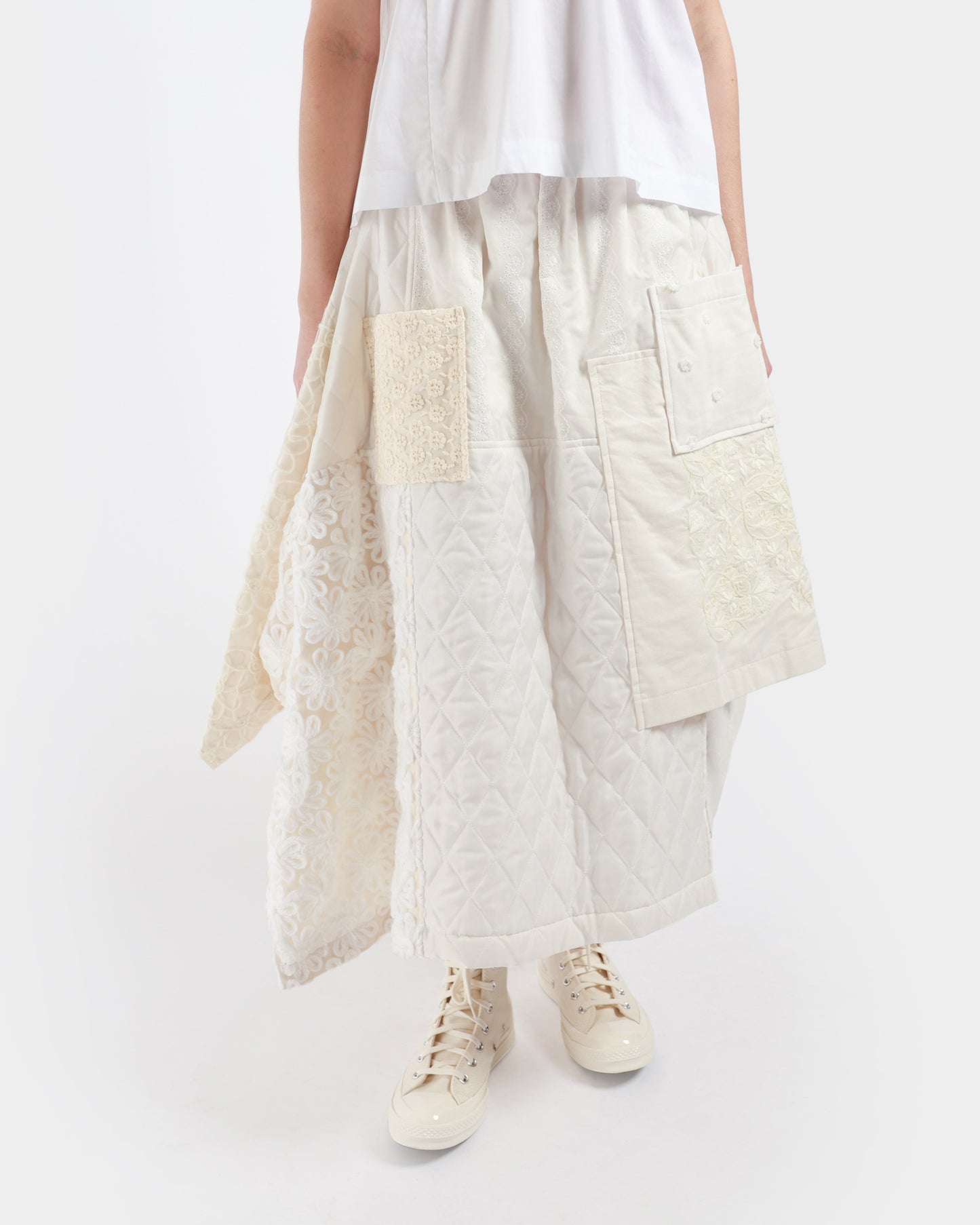 Embroidered Asymmetric Skirt