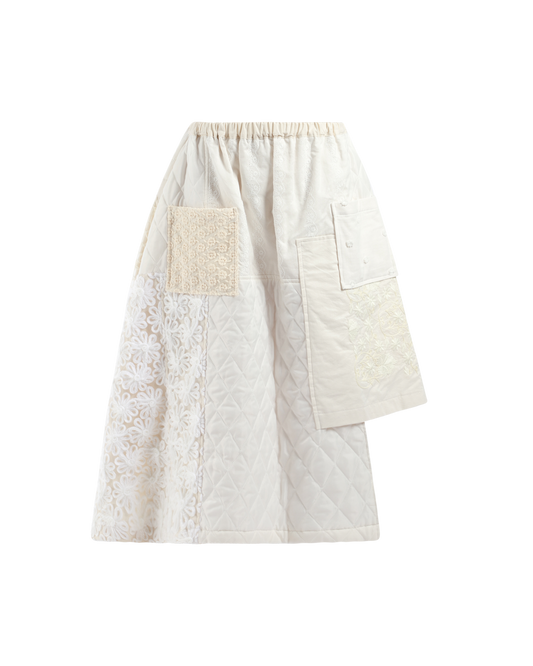 Embroidered Asymmetric Skirt